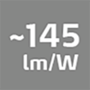 145 lm/W 